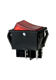 R595BRBT2-G, выключатель 2хON-OFF 250В 16A с красн. подсв. (аналог B127A)