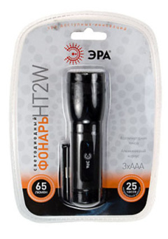 ERA HT2W ФОНАРЬ  СВЕТОДИОД. АЛЮМИНИЙ ЛИНЗА1X1.5W(3ХААА)
