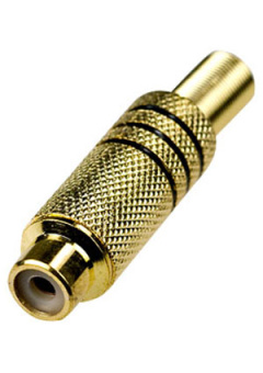 1-213G BLACK, гнездо RCA металл на кабель пайка черный "позолоченный"