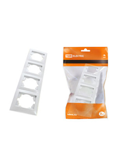 SQ1815-0035, Рамка 4-х постовая вертикальная белая "Лама"