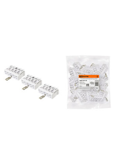 SQ0510-0118, Клемма пружинная соединительная КСПнз5-3L+N+PE, 16 A, с монтажной ножкой и заземлением