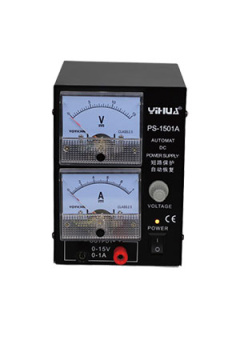 YH1501A, лабораторный блок питания 0-15В 0-1A , аналоговая индикация