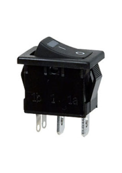 R19A-02IBBBTG-G, выключатель ON-OFF 250В 6А с зелен.подсв.(аналог SWR41)