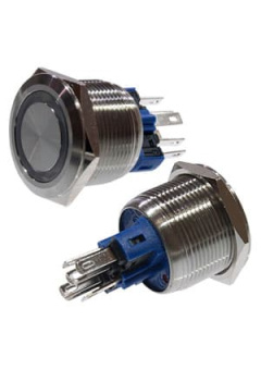 SC-985, Кнопка антиванд., d=22.00мм, 12В, без фикс., с подсвет., крас.