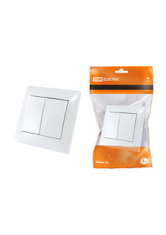 SQ1815-0002, Выключатель 2-х кл. 10А белый "Лама"