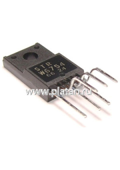 STRW6754, TO220F/6, ШИМ-контроллер со встроенным ключом, 650В/15А, 160Вт