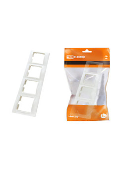 SQ1814-0030, Рамка 4-х постовая горизонтальная белая "Таймыр"