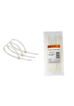 SQ0515-0124, Хомут 3,6х350мм нейлон (белый) (100шт)