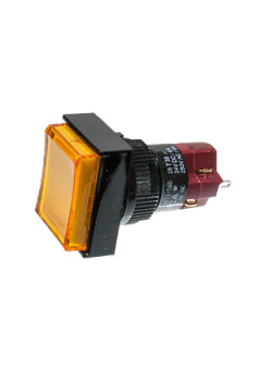 D16LMT1-1ABKY, кнопка без фикс. 250В/5А,  LED подсветка 24В