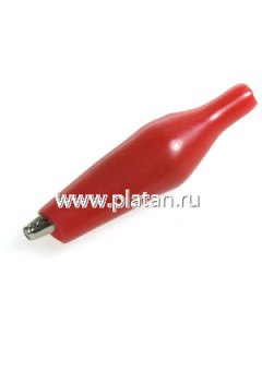 AG-110A-C (8-0027 red), Зажим "Крокодил" с изолятором красный, 10А, 43.5мм