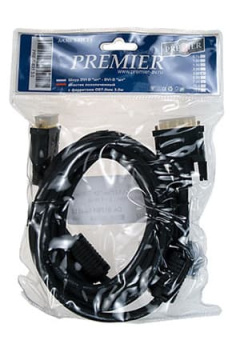 5-831 L=3М, 5-831, Шнур DVI-D"шт"-DVI-D"шт",D=7мм с фер., пл.позол., L=3м