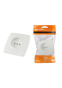 SQ1805-0010, Розетка 2П 10А 250В с защ. шт. белая "Онега"