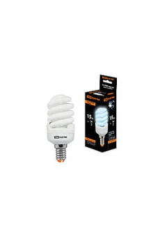 SQ0323-0185, Лампа энергосберегающая КЛЛ-FSТ2-15 Вт-4000 К Е14 КОМПАКТ (40х98 мм)