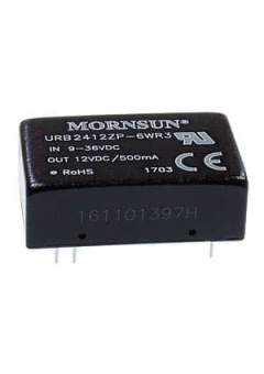 URB2412ZP-6WR3, DC-DC преобр.6Вт Vin9-36В Vout 12В 1500В DIP24