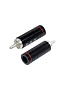 1-258G RED, штекер RCA металл на кабель, красный