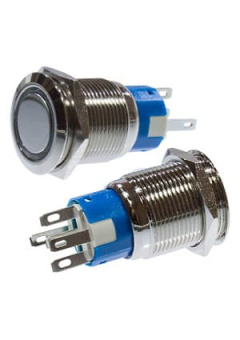 SC-984, Кнопка антиванд., d=19.00мм, 250В/5А, с фикс., с подсвет.,зел.