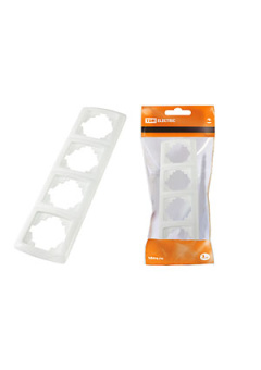 SQ1805-0026, Рамка 4-х постовая горизонтальная белая "Онега"