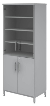 Шкаф для хранения лабораторной посуды Mod. Совлаб ШП-800/4: 800х400х1950 мм верх. дверь стекло, 4 съ